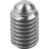Kipp Ball-end thrust screws without head stainless steel with full ball K0384.11225
